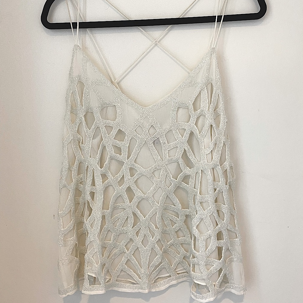 River Island white beaded strappy top
